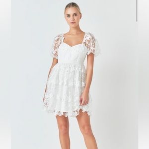 NWT White Dress -lace overlay